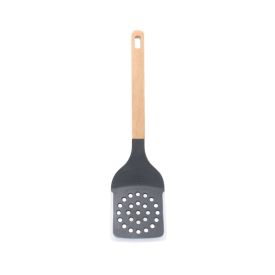 Espátula Vazada Com Cabo De Madeira Havan Casa 34 Cm - Preto 
