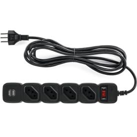 Extensão Protetor Eletrônico Intelbras 4 Tomadas 2 Usb Epe204 - Bivolt
