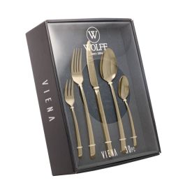 Faqueiro Inox Viena Wolff 30 Peças - Champanhe