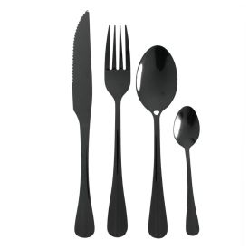 Faqueiro Positano Inox Lyor 24 Peças - Preto