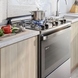Fogão de Piso 5 Bocas Electrolux Cinza Efficient Fe5ig