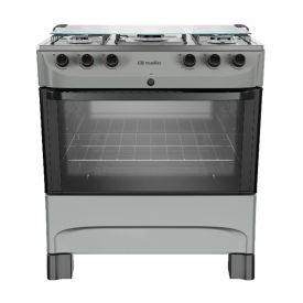 Fogão De Piso Mueller Titânio Com 5 Bocas Mesa Aço Inox Mfi5bb - Bivolt