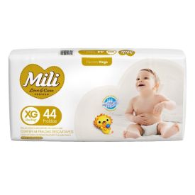 Fralda Descartável Mili Love & Care Tamanho Xg - 44 Unidades