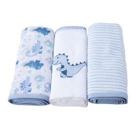 Fralda Estampada Com 3 Peças Havan Baby - Dino Azul