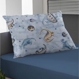 Fronha Avulsa Infantil Malha Estampada Havan Casa  - Astrossauro Denin