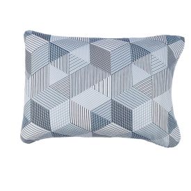 Fronha Avulsa Microfibra Estampada Havan Casa - Cubo Geo Azul