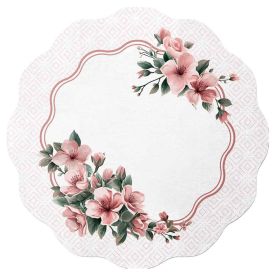 Fundo de Prato Viena 40 cm Havan Casa - Floral Rosa
