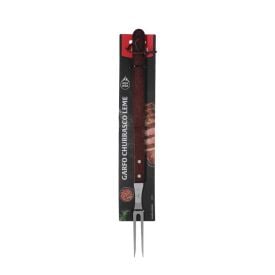 Garfo Para Churrasco De Inox Com Cabo De Madeira Leme 47Cm