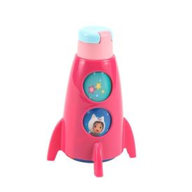 Squeeze Garrafa Infantil Casa da Gabby Formato de Foguete Plasútil - 320ml