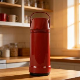 Garrafa Térmica Glt Pressão Lisa 1 Litro Invicta - Vermelho Intenso