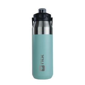 Garrafa Térmica Isomax 1 Litro Aço Inoxidável Nautika - Verde Prata