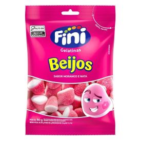 Bala De Gelatina Beijos De Morango Fini - 80g