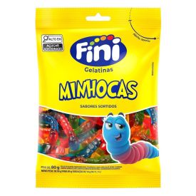 Bala De Gelatina De Minhocas Brilho Fini - 80g