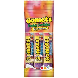 Bala De Goma Tubo Com 3 Unidades Frutas Sortidas Gomets Dori - 96g