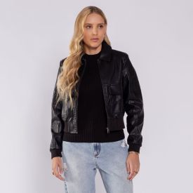 Jaqueta Feminina Bomber Em PU Boby Blues