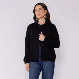 Jaqueta Feminina em Sarja Patricia Foster - PRETO XGG