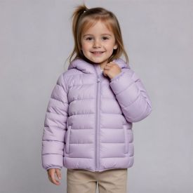 Jaqueta Infantil Aspen Menina 1 a 3 Anos Com Capuz Yoyo Kids Lilas