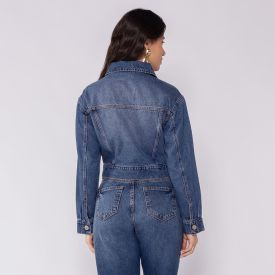 Jaqueta Jeans Feminina Boby Blues Azul Medio