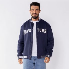 Jaqueta Masculina College Em Moletom Thing Marinho