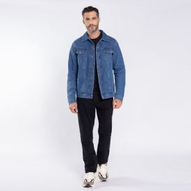 Jaqueta Masculina Jeans Marc Alain Azul Medio