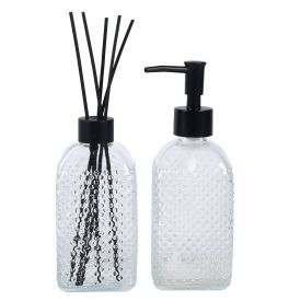 Jogo de Porta Sabonete e Difusor em Vidro 400Ml Uz - BRANCO FANTASMA