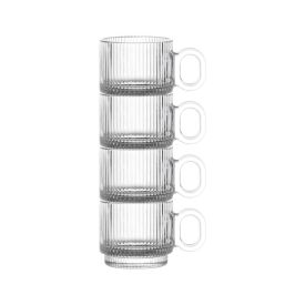 Jogo 4 Canecas De Vidro Transparente Hauskraft 95Ml - GRAFFIATO