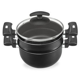 Jogo Cozivapor 3 Peças 18 Cm Fortaleza - Preto 
