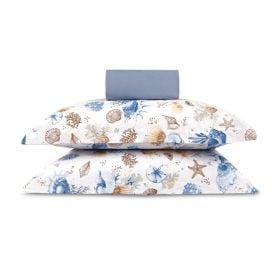 Jogo de Cama Casal Percal Buona Fortuna 3 p&ccedil;s - Acqua Azul Novo