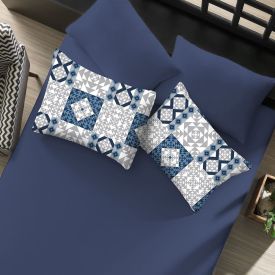 Jogo de Cama Casal Malha Solecasa Havan Casa 3 pçs - Cali Azul Profundo