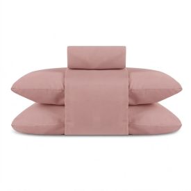 Jogo de Cama Casal Percal Buona Fortuna 4 p&ccedil;s - Rosa Liso Novo