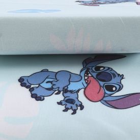 Jogo de Cama Infantil Solteiro Disney by Hedrons 2 p&ccedil;s - Stitch Folhas