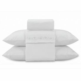 Jogo de Cama King com Bordado Imperial Havan Casa 4 pçs - Branco