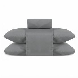 Jogo de Cama King Elegance Liso Havan Casa 4 Pe&ccedil;as - Cinza Escuro 2