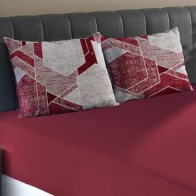 Jogo De Cama Queen Malha 100% Algodão Solecasa 3 Pçs - Rubi Vermelho