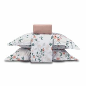Jogo de Cama Queen Percal Buona Fortuna 4 pçs - Aurora Poa Rosa