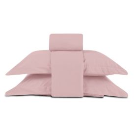 Jogo de Cama Queen Percal Buona Fortuna 4 pçs - Rosa Velho
