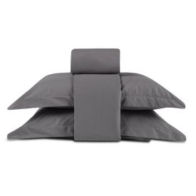 Jogo de Cama Queen Percal Buona Fortuna 4 pçs - Cinza