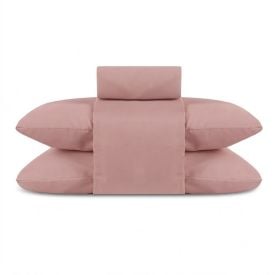 Jogo de Cama Queen Percal Buona Fortuna 4 p&ccedil;s - Rosa Liso Novo