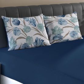 Jogo de Cama Queen Malha 100% Algodão Paris 3 pçs Havan Casa - Tuly Azul Marinho