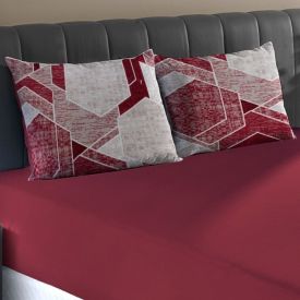 Jogo de Cama Queen Malha 100% Algodão Paris 3 pçs Havan Casa - Rubi Vermelho