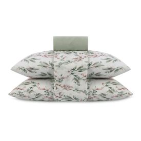 Jogo de Cama Queen Napoli Havan Casa 4 p&ccedil;s  - Olivia Folhas Verdes