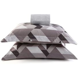 Jogo de Cama Queen Percal Buona Fortuna 3 pçs - Textura Heitor Chumbo