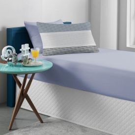 Jogo de Cama Solteiro Malha Solecasa Havan Casa 2 pçs - Contemporâneo Azul Jeans