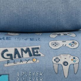  Jogo de Cama Solteiro 150 Fios Havan Kids 3 p&ccedil;s - Gaming Azul