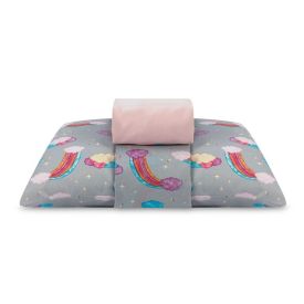  Jogo de Cama Solteiro 150 Fios Havan Kids 3 p&ccedil;s - Rainbow Cinza