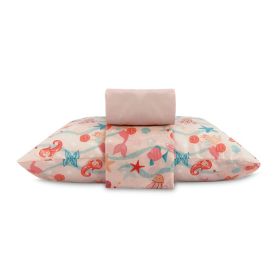  Jogo de Cama Solteiro 150 Fios Havan Kids 3 p&ccedil;s - Sereia Kids Salm&atilde;o