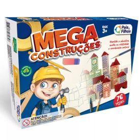 Jogo De Construções 76 Peças De Madeiara - 7395