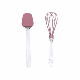 Jogo de Espátula e Batedor Basic Havan Casa 2 Peças - Rosa