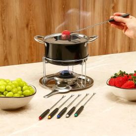 Jogo de Fondue Preto Havan Casa - 11 Peças