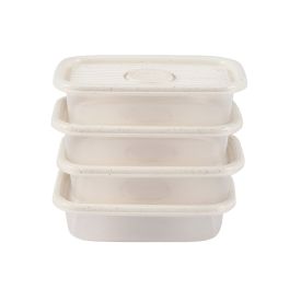 Jogo De Potes Marmorizado Pop Plasútil 520Ml - 4 Peças
